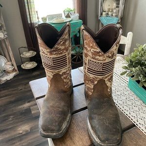 Ariat Work Hog patriot steel toe work boots.